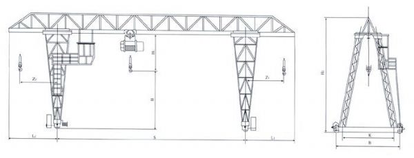 MH電動(dòng)葫蘆桁架門(mén)式起重機
